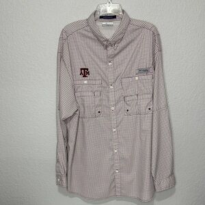 Columbia Men's Texas A&M Aggies Fishing Plaid Long Sleeve Button Down XXL